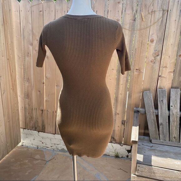 GUESS Seneca Snap Front Ribbed sweater Dress Olive Green size XS - Picture 12 of 13